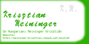 krisztian meininger business card